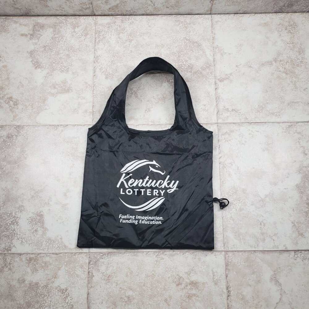 Dual Strap Graphic Print Kentucky Lottery Nylon Knapsack Shoulder Bag 13 X 15 in